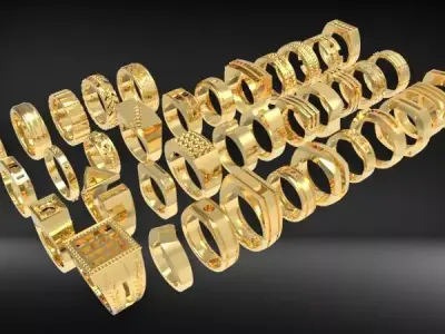 Lot of Various Mens Rings Collection Bulk package SALE 3D print model