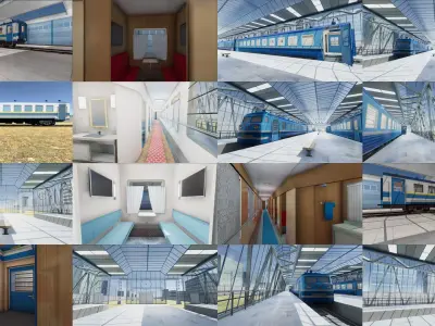 Passenger Train Interiors 3D Model Pack