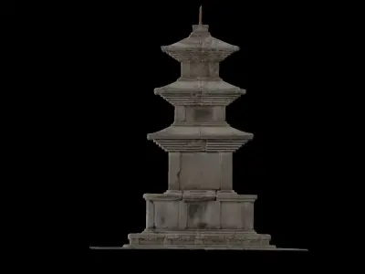 Korean Traditional Stone Pagoda 3D model