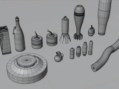 Soviet-Nato Drone Dropped Munitions Low-poly 3D model