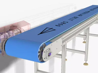 Modular Belt Conveyor 01 Low-poly 3D model