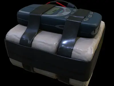 improvised explosive device with cellphone detonator  Low-poly 3D model