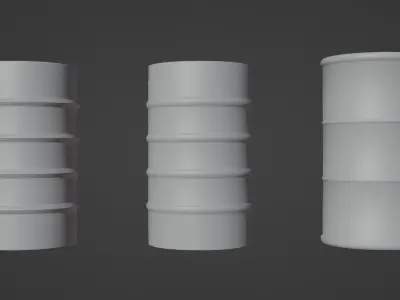Rusty Metal Barrels 3D model