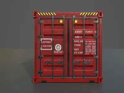Low poly container and scfi box Low-poly 3D model