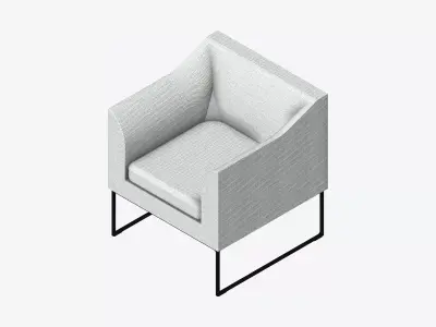 Furniture - Armchair - Contemporary - Line - Type 1 Low-poly 3D model