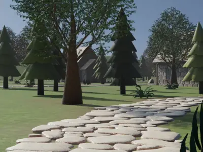 Fantasy Village Landscape 3D model purchase