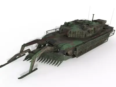 Tank Abrams MinePlow Extra Defense Woodland BR Forest Low-poly 3D model