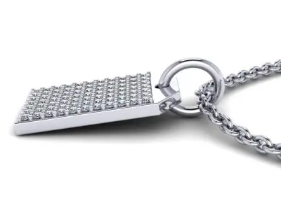 Charm ID Tag Diamond Pendant 3D print model