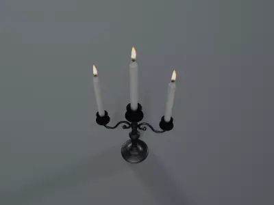 Three Arms Candelabra - Game Ready Prop Low-poly 3D model