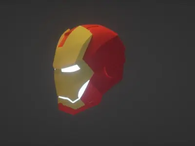 Iron Man Helmet Low-poly 3D model buy