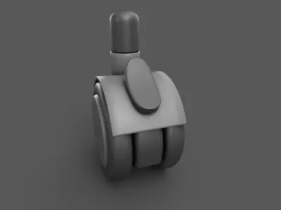 Plastic Caster Wheel 2  Low-poly 3D model