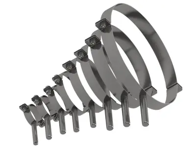 Standard pipe clamps Low-poly 3D model