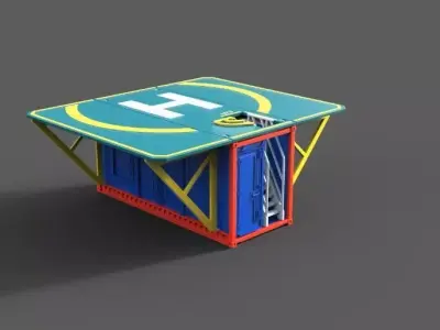 Transportable helideck 3D print model