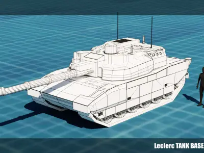 Leclerc TANK BASE MESH Low-poly 3D model