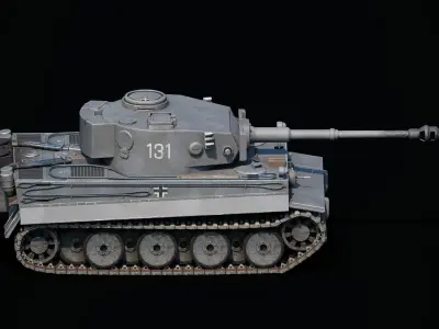 Panzerkampfwagen VI Tiger tank Low-poly 3D model