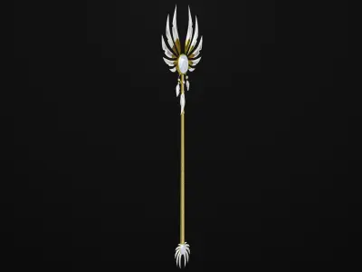  Fantasy Trident08 All PBR Unity UE Textures Included Low-poly 3D model