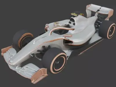 Futuristic Formula Racing Car 3D Model Low-poly 3D model