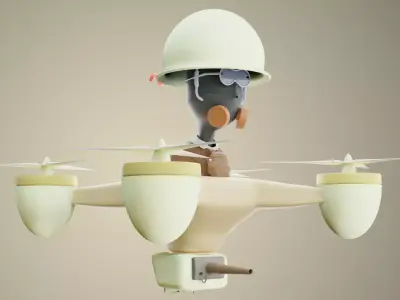 3D Alien Robot Modal Low-poly 3D model