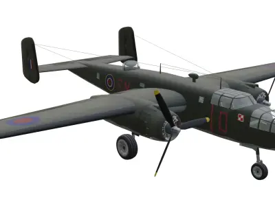 North American B-25 Mitchell Low-poly 3D model purchase