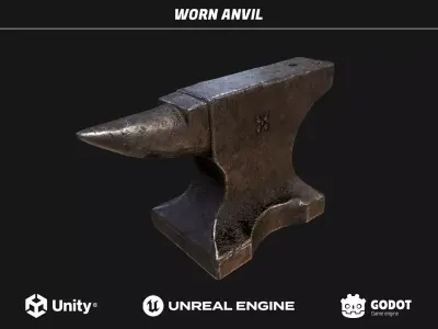 Worn Anvil Low-poly 3D model