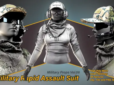 Military Rapid Assault Suit Low-poly 3D model