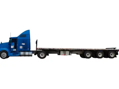 Kenworth W900 Classic Long Nose Semi Truck Model 3D model