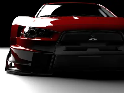 LANCER EVO 2015 WIDE BODY  Low-poly 3D model