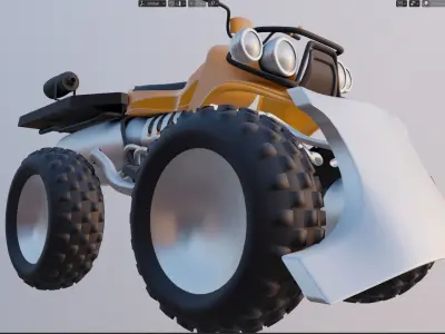 quad bike Low-poly 3D model buy
