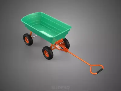 BEACH SAND SEA UTILITY CART WAGON TRAILER TROLLEY DOLLY TRUCK PL 3D model