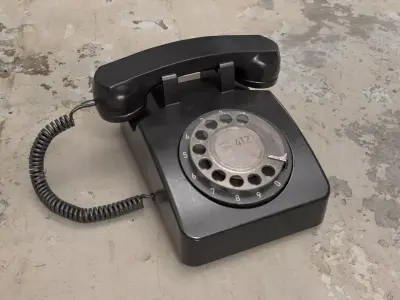 Classic rotary telephone Low-poly 3D model