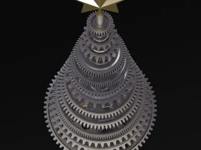 Stylized Gear Christmas Tree v 1 3D model