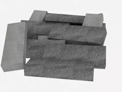 concrete bricks pallet 3 3D model