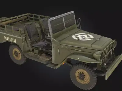 Jeep  Classic Military Vehicle Model for Combat  3D model