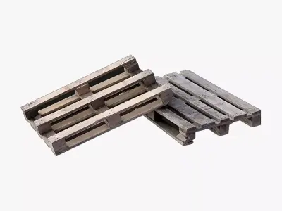 Wooden Pallet Stack Low-poly 3D model