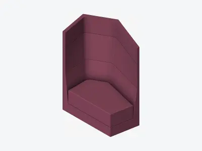 Furniture - Seating - Contemporary - Scoop - High Back - Left Low-poly 3D model