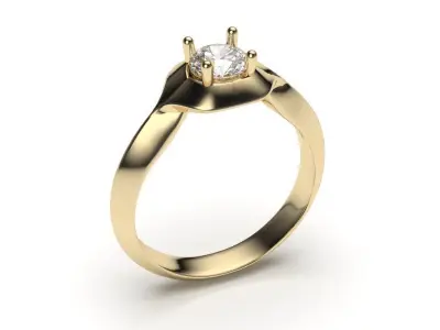 solitaire with ring sizes  8 part S106 3D print model