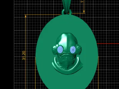 Artistic Gold Pendant   3D print model