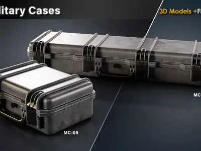 15 Military Cases Game Ready Low-poly 3D model