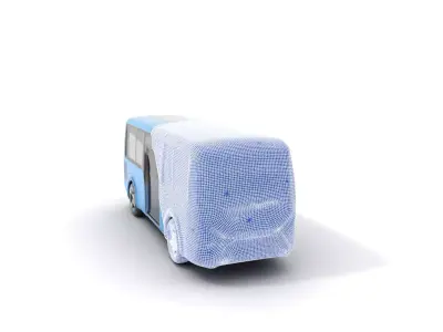 Sleek Blue Bus model pack Low-poly 3D model purchase