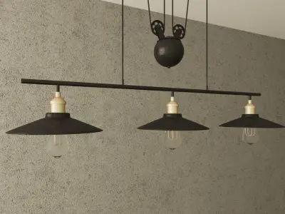 Industrial Lamp  Low-poly 3D model