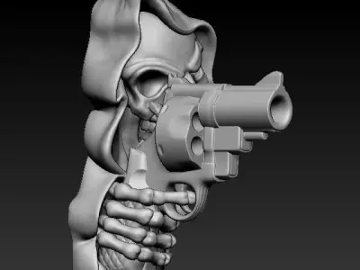 Gun Skull Reaper Pendant 3D print model