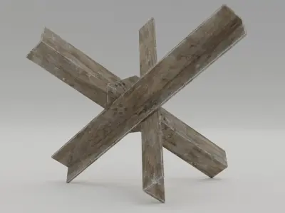 5 Hedgehogs Ant-tank - Low Poly Low-poly 3D model