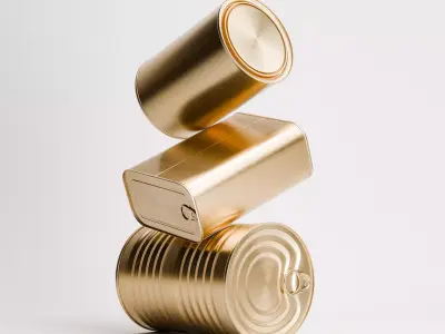 Tin Can Set 02 Low-poly 3D model