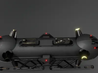 45-3Launch submarine Low-poly 3D model