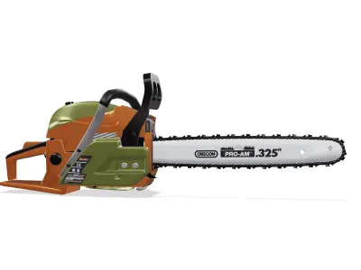 Chainsaw Low-poly 3D model 3