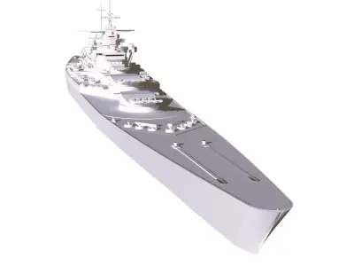 Alsace Battleship Concept  Low-poly 3D model