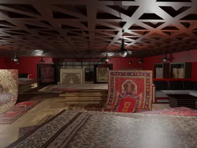 Carpet Rug Store Low-poly 3D model