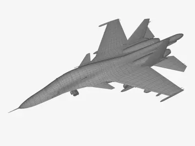 Su-34 fighter jet Free low-poly 3D model