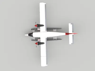 DHC 6 Twin Otter Sea Plane Low-poly 3D model