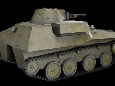 Tank T-40 Low-poly 3D model